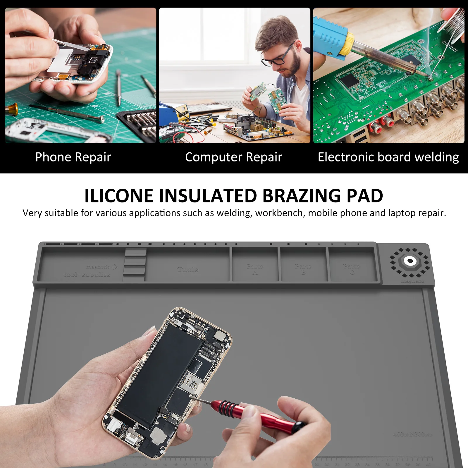 납땜 스테이션 매트 실리콘 작업 수리 패드 932 °  - Electronics Repair Workstation 리뷰 및 가격